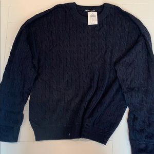 Blue Oversized Cable Knit Brandy Melville Sweater